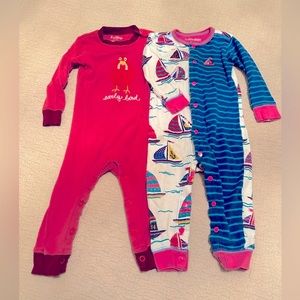 Pajama Bundle/Lot of 2, Footless, Long Sleeve, Snap up Pants, 12-18 months, GUC